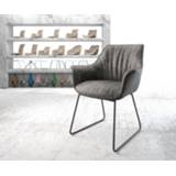 👉 Eetkamerstoel grijs zwart DELIFE Keila-Flex met armleuning vintage slipframe 4251919772588