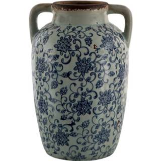 👉 Vaas blauwe multikleur Clayre & Eef Decoratie 19*18*29 Cm 6ce1376 8717459816145