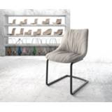 👉 DELIFE Eetkamerstoel Elda-Flex stripes mint sledemodel rond zwart