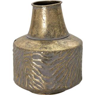 👉 Vaas metaal koperkleurig Clayre & Eef Ø 15*21 Cm Rond Decoratie 8717459789807