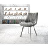 👉 Eetkamerstoel grijs fluweel staal DELIFE Elda-Flex 4-Fuß oval roestvrij 4251919791978