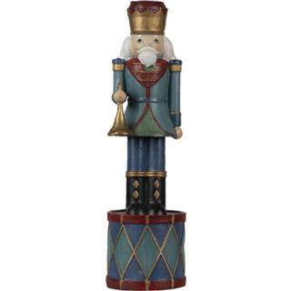 👉 Notenkraker groen blauw Clayre & Eef Decoratie Figuur Ø 7*26 Cm Groen, 8717459799547