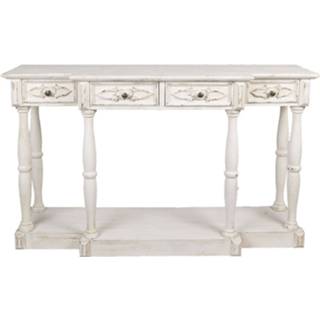 👉 Sidetable wit hout Clayre & Eef 142*42*85 Cm Rechthoek Wandtafel Haltafel Console Tafel 8717459752566