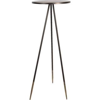 👉 Bijzettafel zwart IJzer Clayre & Eef Ø 50*100 Cm Rond Side Table Tafeltje 8717459767164