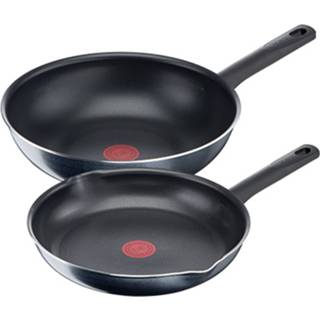 👉 Pannenset zwart Tefal Family Day - Koekenpan Ø 28 + Wokpan Cm Set Van 2 Stuks 2900000489097