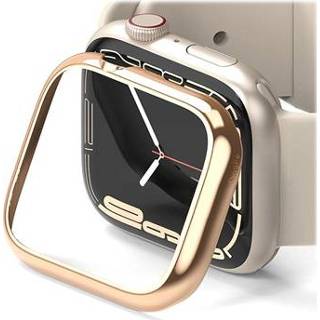 👉 Bezel rose goud Ringke Styling Apple Watch Series 7 Hoesje - 41mm Gold 8809848201554