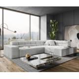 👉 Hoekbank zilvergrijs velours DELIFE Phia 320 x 215 ottoman rechts gemotoriseerde zitdiepteverstelling 4251943812731