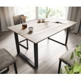 👉 Eettafel zwart eiken DELIFE Adesso 140x90 look slipframe 4251943845425