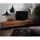 👉 Leisteen bruin zwart DELIFE Tv-meubel Stonegrace 240 cm acacia 4 deuren V-poot 4251943848082