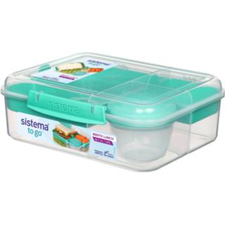 👉 Lunchbox teal turkoois Sistema To Go Bento 4 Compart. & Yoghurtpotje Minty 1.65l (4 Ass.) 9414202129192