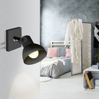 👉 Wandspotje zwart Wandspot Barnstaple, zwart, 1-lamp