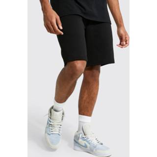 👉 Regular Fit Shorts Met Dubbele Taille Band, Black