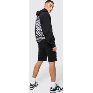 👉 Oversized Geruit Trainingspak Met Shorts, Black