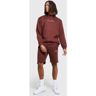 Oversized Limited Trainingspak Met Trui En Shorts, Chocolate
