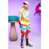 👉 Tie Dye Trainingspak Met Naaddetail, Capuchon En Shorts, Yellow