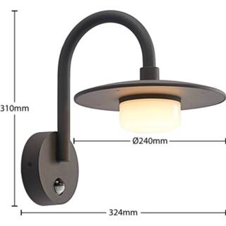 👉 Buitenwandlamp donkergrijs Lucande Zamalino met sensor