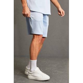 👉 Geplooide Basketbal Shorts Met Dubbele Taille Band, Pale Blue