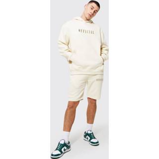 👉 Oversized Official Trainingspak Met Capuchon En Shorts, Ecru