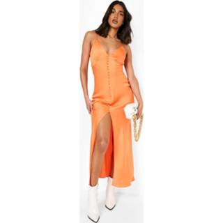 👉 Maxislip mandarin mannen Satin Button Down Maxi Slip Dress,