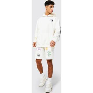 👉 Oversized Ofcl Graffiti Trainingspak Met Shorts, Ecru