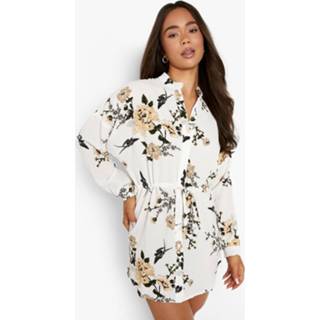 👉 Bloemenprint Blouse Jurk, White