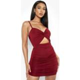 👉 Bodycon Mini Jurk Met Ruches En Ceintuur, Berry