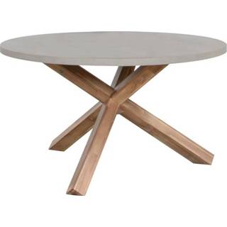 👉 Terrastafel Fonteyn | Tuintafel Monda Rond Ø135 cm Betonlook/Acacia 8718734579939