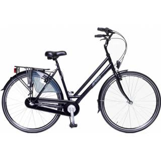 👉 Matzwart staal volwassenen vrouwen naafversnelling verstelbaar batterij v-brake single AMIGO Bright 28 Inch Dames 3V V-Brakes 8719817974405