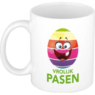 👉 Mok multi keramiek active Vrolijk pasen smiley mok/ beker - mokken