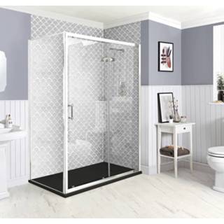 👉 Douchecabine aluminium klassiek ley schuif met Schuifdeur, Zijwand en Steeneffect Douchebak | Keuze Afmetingen Afwerking Langley 5059803036193