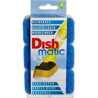 👉 Schuursponsje blauw groen Dishmatic Easy-do Rf Schuursponzen Krasvrij 3 Stuks 5013931014218