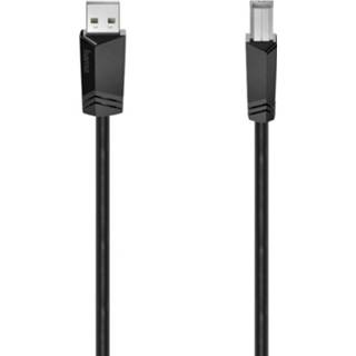 👉 Zwart Hama USB-kabel USB 2.0 USB-A stekker, USB-B stekker 3.00 m 4047443443663