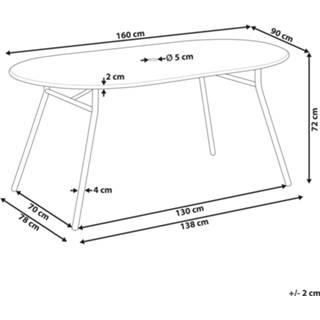 👉 Eettafel blauw metalen voor in de tuin 160 x 90 cm lichtblauw CALVI 4251682271424