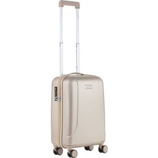 👉 Polycarbonaat beige Carryon Skyhopper Handbagage Koffer 55cm Tsa-slot Okoban Registratie Champagne 8717253521443