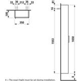 👉 Hoge kast LAUFEN Base met 1 linksdraaiende deur 35 x 18,5 165 cm, licht iep 7612738913359