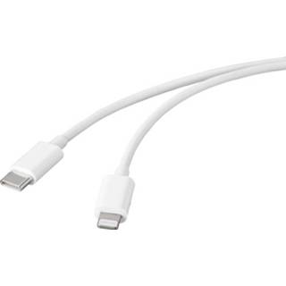 👉 Basetech USB-kabel USB 2.0 USB-C stekker, Apple Lightning stekker 2.00 m Wit