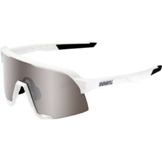 👉 100% S3 Matte White Mirror Lens Sunglasses - Zonnebrillen