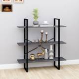 👉 Boekenkast grijs grenenhout active met 3 schappen 100x30x105 cm 8720286568446