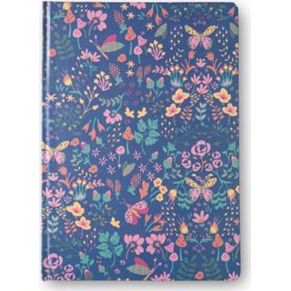 Notitieboek Blokker A4 D.blauw Bloemen 8718827199037