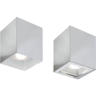 👉 Lamp fitting chroom Sub Luuk LED-opbouw kantelbare spot 4.55w met lampfitting GU10 10 x 8 cm, 8717493050345