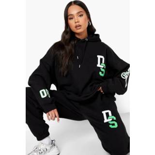 👉 Petite Geborduurde Trainingspak Met Hoodie, Black