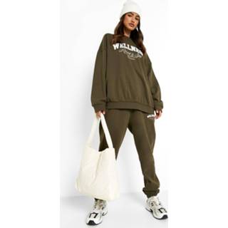 👉 Gerecycle Wellness Resort Trainingspak Met Trui, Khaki