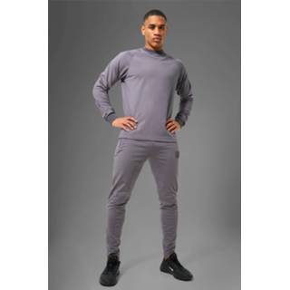 👉 Man Active Fitness Performance Trainingspak Met Trui, Charcoal