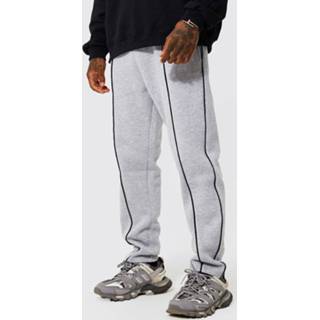 👉 Regular Fit Joggingbroek Met Biezen, Grey Marl