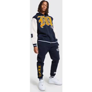 👉 Oversized Varsity Trainingspak Met Tank Met Capuchon, Navy