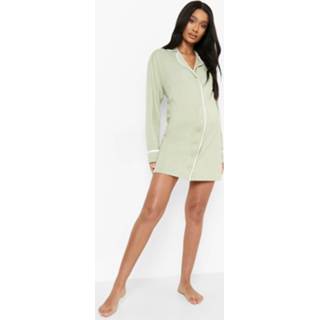 👉 Pyjama sage Zwangerschap Blouse Met Biezen,