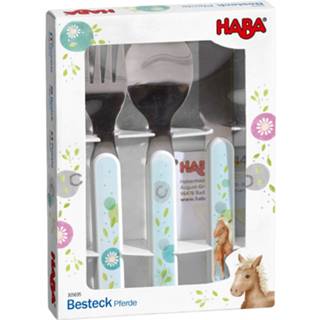👉 Bestek wit staal One Size Color-Wit Haba Paarden junior 14 cm 3-delig 4010168252438