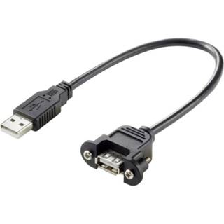 Zwart Renkforce USB-kabel USB 2.0 USB-A stekker 50.00 cm Schroefbaar, Vergulde steekcontacten 4064161171999