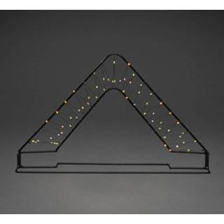 👉 Kerstverlichting staal One Size Color-Zwart Konstsmide driehoek 64 led IP20 amber 7318307817874