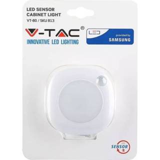 👉 Kastlamp polycarbonaat One Size Color-Wit V-TAC VT-80 led 8 x 2.6 cm 1,5W 4000K 3800157637688